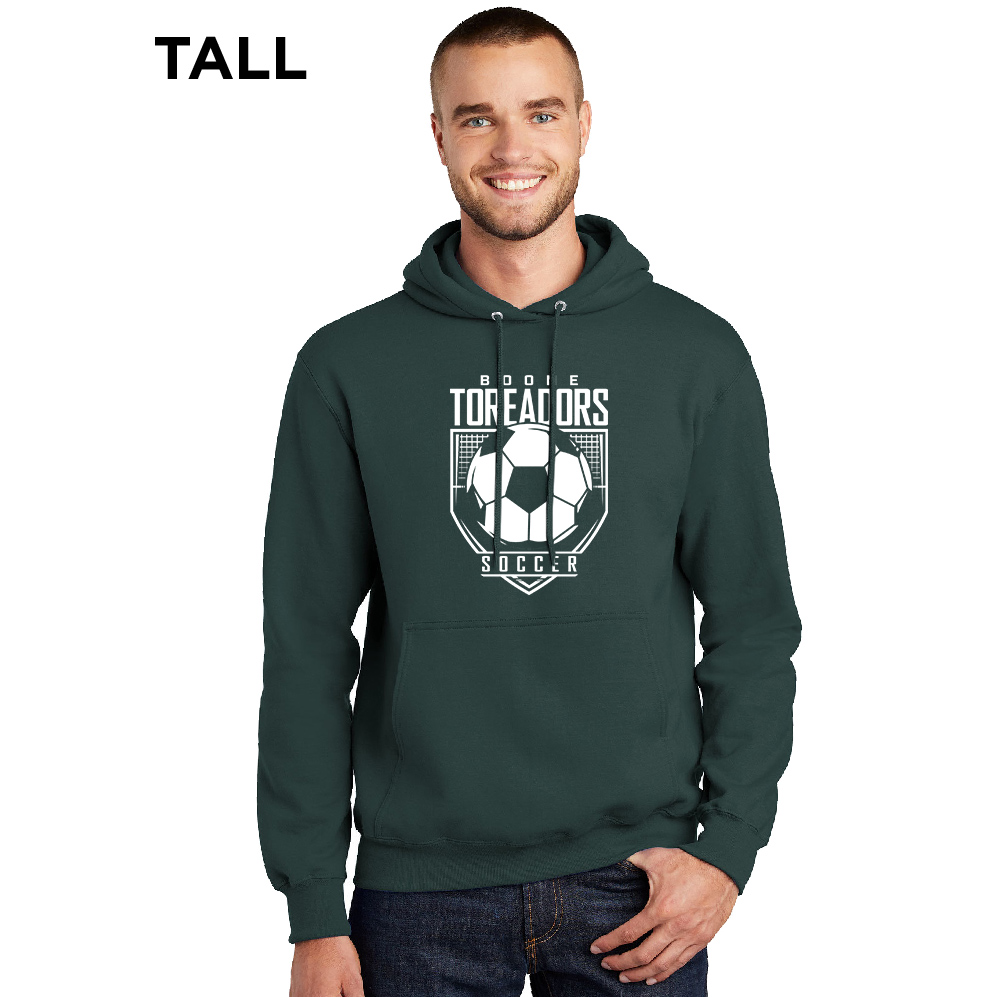 Boone Soccer TALL Classic Pullover Hooded Sweatshirt-Dark Green
