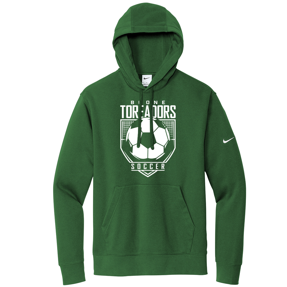 Boone Soccer Nike Club Fleece Sleeve Swoosh Pullover Hoodie-Gorge Green