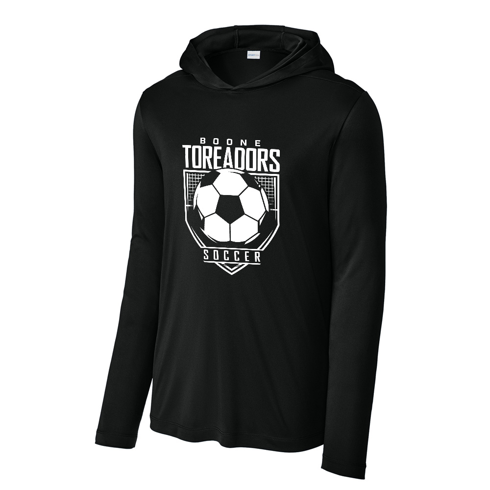 Boone Soccer Sport-Tek Men Posi-UV Pro Long Sleeve Hoodie-Black