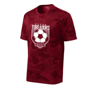 Boone Soccer Sport-Tek CamoHex Tee Adult-Deep Red