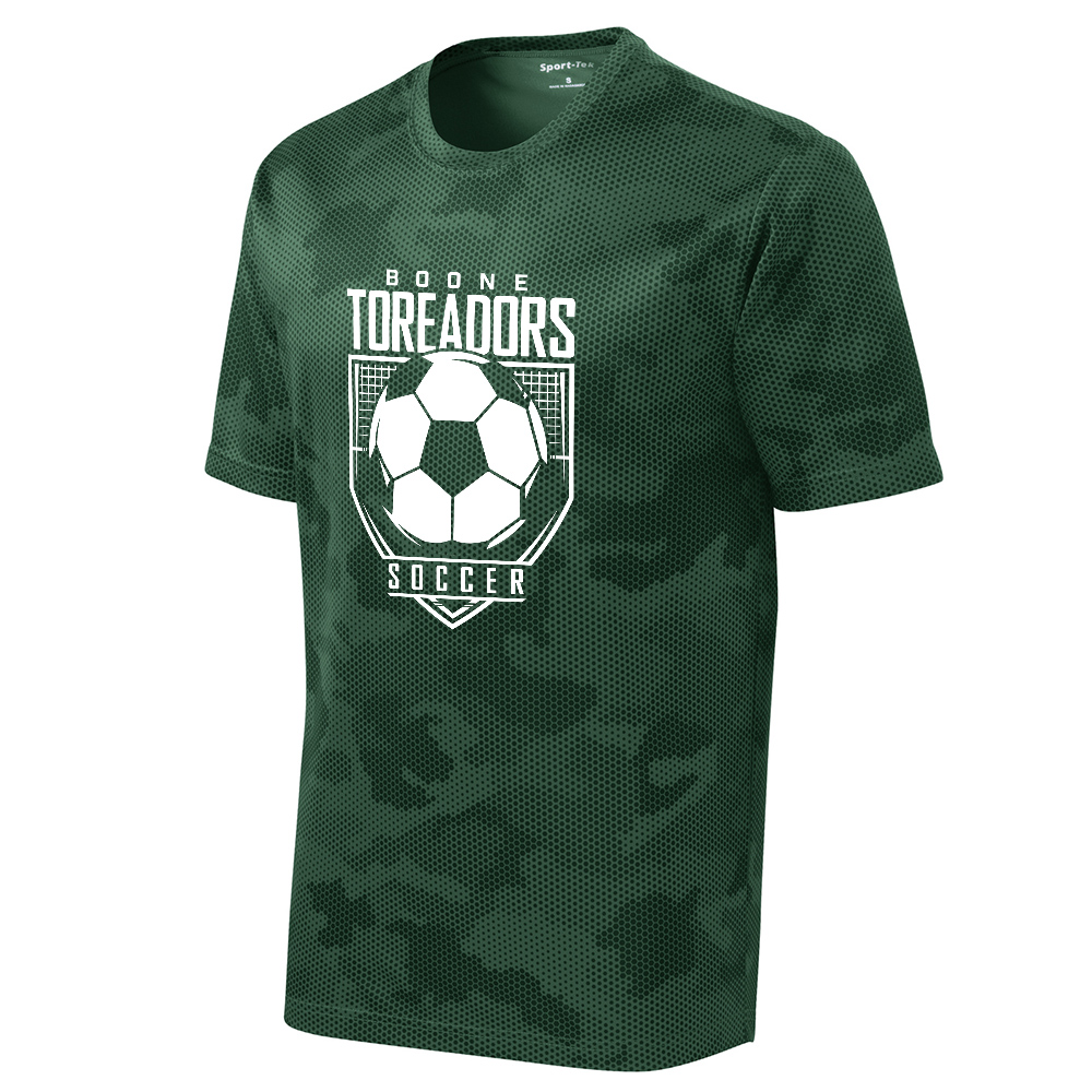 Boone Soccer Sport-Tek CamoHex Tee Adult-Forest
