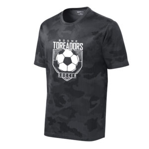 Boone Soccer Sport-Tek CamoHex Tee Adult-Iron Grey