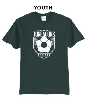 Boone Soccer Youth Short Sleeve Tee-Dark Green
