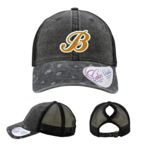 Barnstormers BB Infinity Her Women’s Printed Visor with Mesh Back Cap-Black/Black Leopard