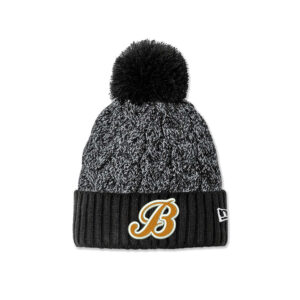 Barnstormers BB New Era Marled Knit Pom Beanie-Black Graphite/White