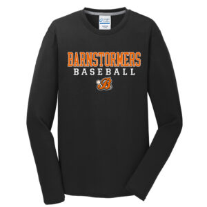 Barnstormers BB Men  Long Sleeve Essential Blended Performance Tee-Black