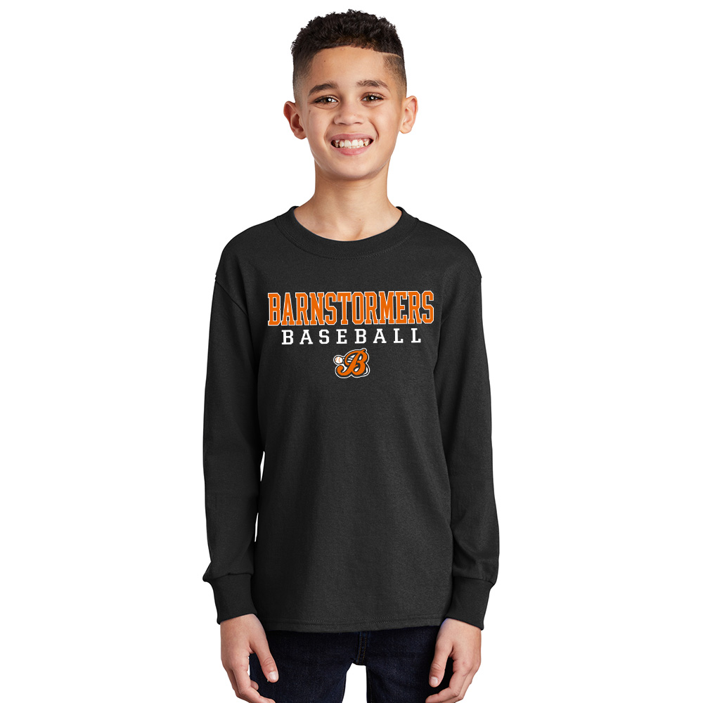 Barnstormers BB Youth Cotton long Sleeve Tee-Black