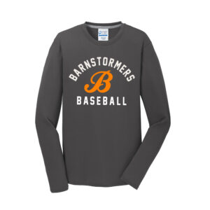 Barnstormers BB Men  Long Sleeve Essential Blended Performance Tee-Charcoal Grey