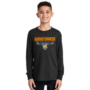 Barnstormers BB Youth Cotton Long Sleeve Tee-Black