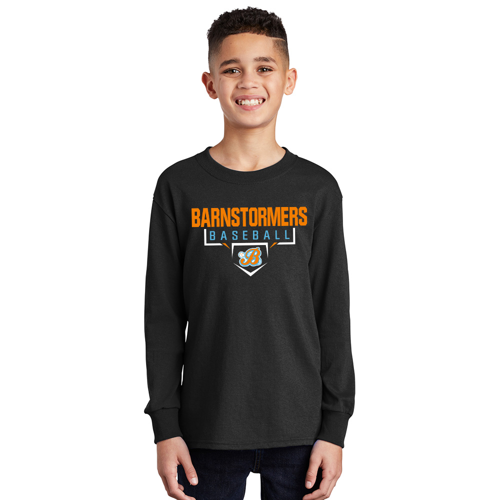 Barnstormers BB Youth Cotton Long Sleeve Tee-Black