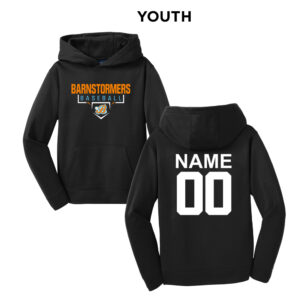 Barnstormers BB Sport-Tek Youth Sport-Wick Fleece Hooded Pullover-Black