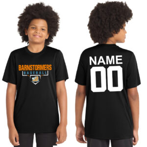 Barnstormers BB Sport-Tek YOUTH Posi-UV short Sleeve Tee -Black