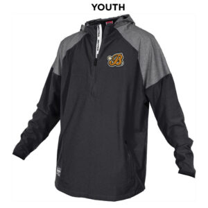 Barnstormers BB Rawlings YOUTH Rawlings Colorsync Long Sleeve 1/2 zip hooded  BP Jacket-Black