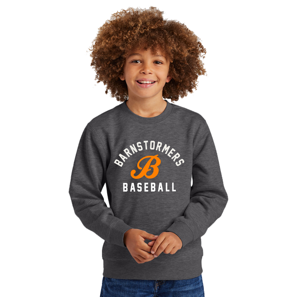 Barnstormers BB District YOUTH V.I.T. Fleece Crew-Heather Charcoal