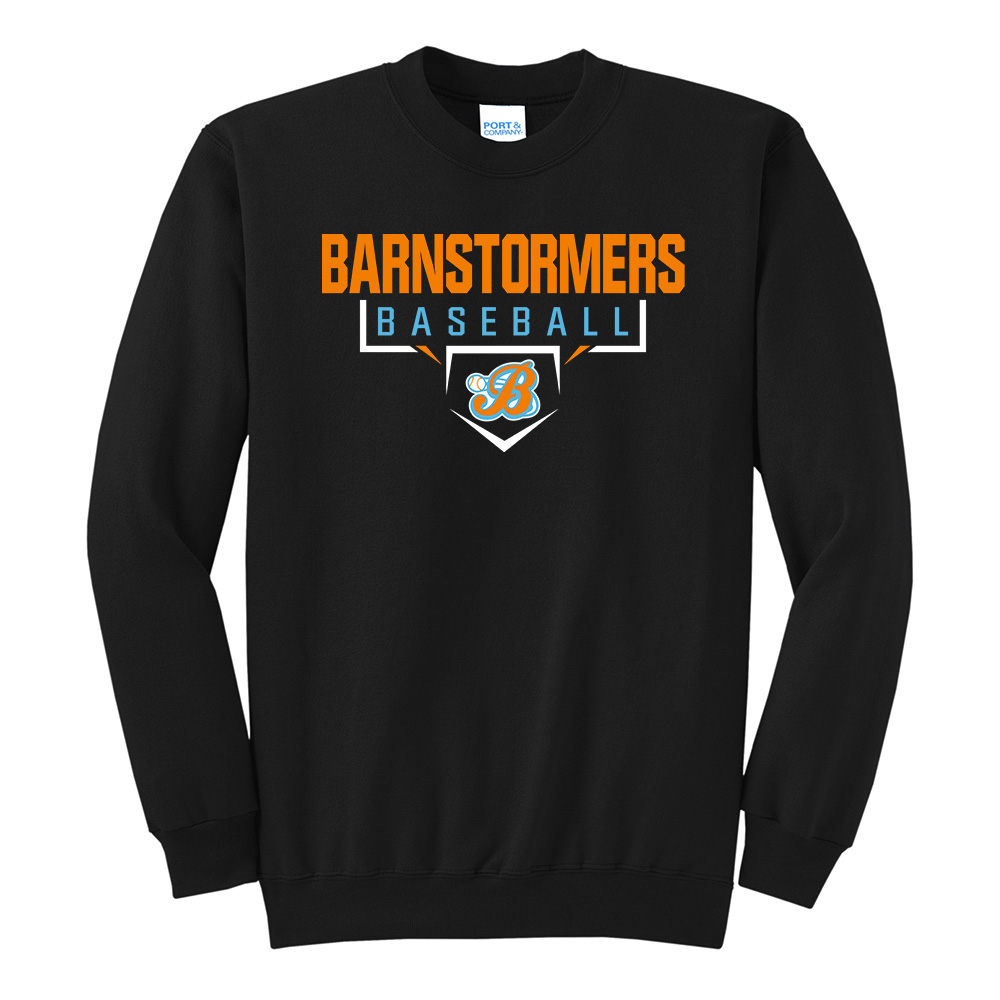 Barnstormers BB Unisex Core Fleece Crewneck Sweatshirt-Black