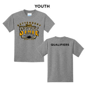 Bett State Bowling Youth Short Sleeve Tee-Athletic heather