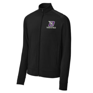 Baxter Track Field Sport-Tek Men Sport-Wick Stretch Full-Zip Cadet Jacket-Black