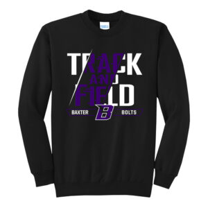 Baxter Track Field Unisex Fleece Crewneck Sweatshirt-Black