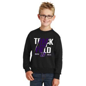 Baxter Track Field Youth Fleece Crewneck Sweatshirt-Black