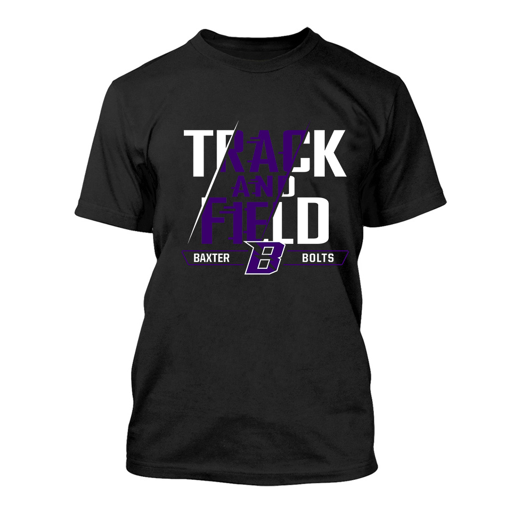 Baxter Track Field Unisex Short Sleeve Tee-Black