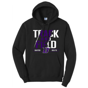 Baxter Track Field Unisex Fleece Hooded Sweashirt-Black