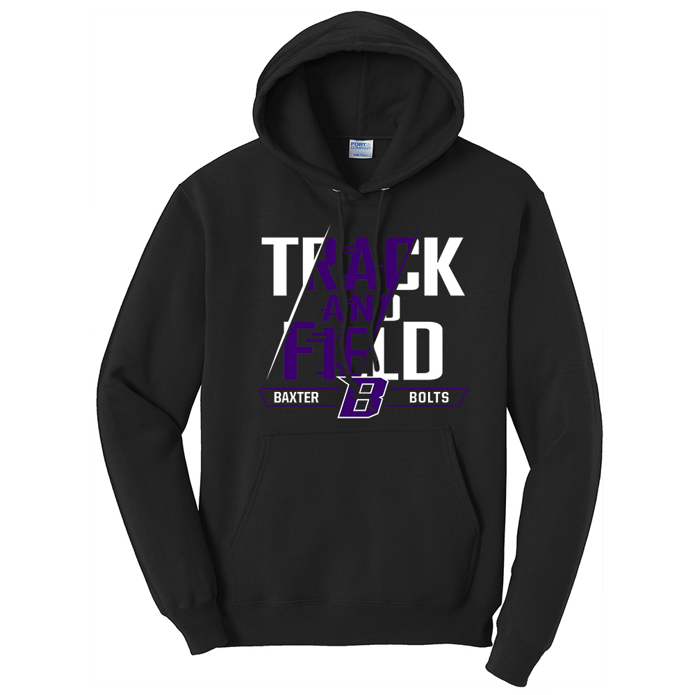 Baxter Track Field Unisex Fleece Hooded Sweashirt-Black