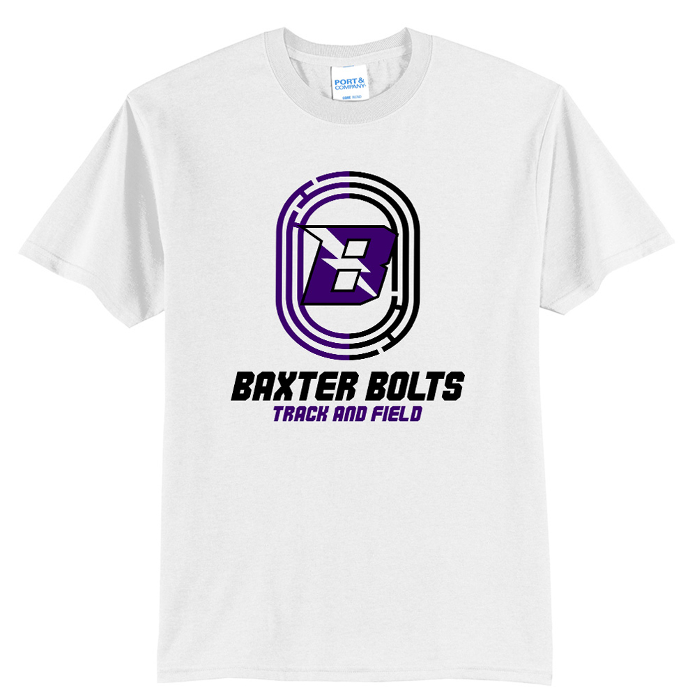 Baxter Track Field Unisex Short Sleeve Tee-White