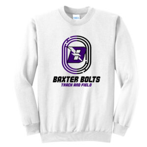 Baxter Track Field Unisex Fleece Crewneck Sweatshirt-White