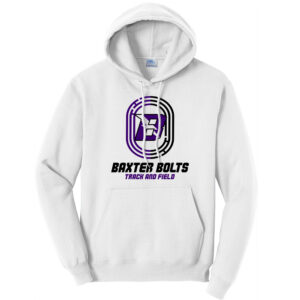 Baxter Track Field Unisex Fleece Hooded Sweatshirt-White