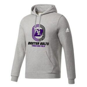 Baxter Track Field Adidas Fleece Hooded Sweatshirt- MedGrey Heather