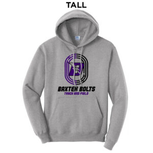 Baxter Track Field Tall Fleece Hooded Sweatshirt-Athletic Heather