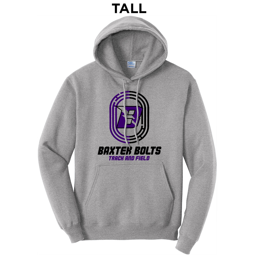 Baxter Track Field Tall Fleece Hooded Sweatshirt-Athletic Heather