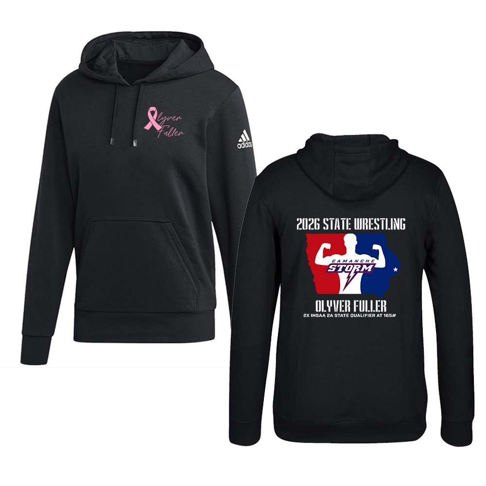 Camanche State Wrestling Adult Adidas Fleece Hooded Sweatshirt- Black