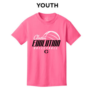 Clinton Evolution VB Youth Short Sleeve Tee-Neon Pink