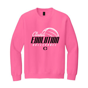 Clinton Evolution VB Unisex Fleece Crewneck Sweatshirt-Safety Pink