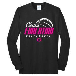 Clinton Evolution VB Unisex Cotton Long Sleeve Tee-Black