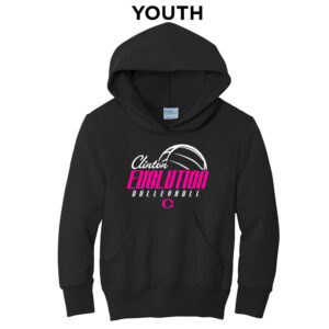 Clinton Evolution VB Youth Fleece Hooded Sweatshirt-Black