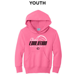 Clinton Evolution VB Youth Fleece Hooded Sweatshirt-Neon Pink