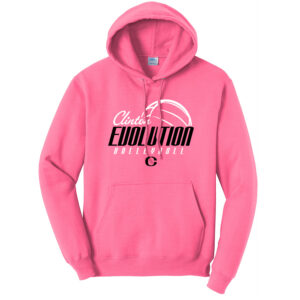 Clinton Evolution VB Unisex Fleece Hooded Sweatshirt-Neon Pink