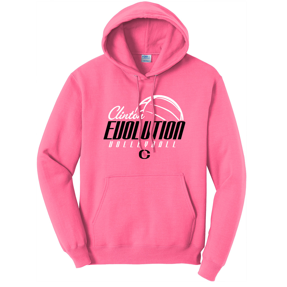 Clinton Evolution VB Unisex Fleece Hooded Sweatshirt-Neon Pink