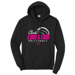 Clinton Evolution VB Unisex Fleece Hooded Sweatshirt-Black