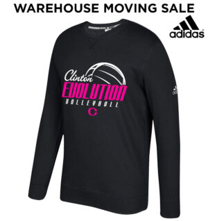 Clinton Evolution VB Adidas Fleece Crewneck Sweatshirt- BLACK (large while supplies last)