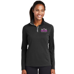 Clinton Evolution VB Sport-Tek Ladies Sport-Wick Textured 1/4 Zip Pullover-Black
