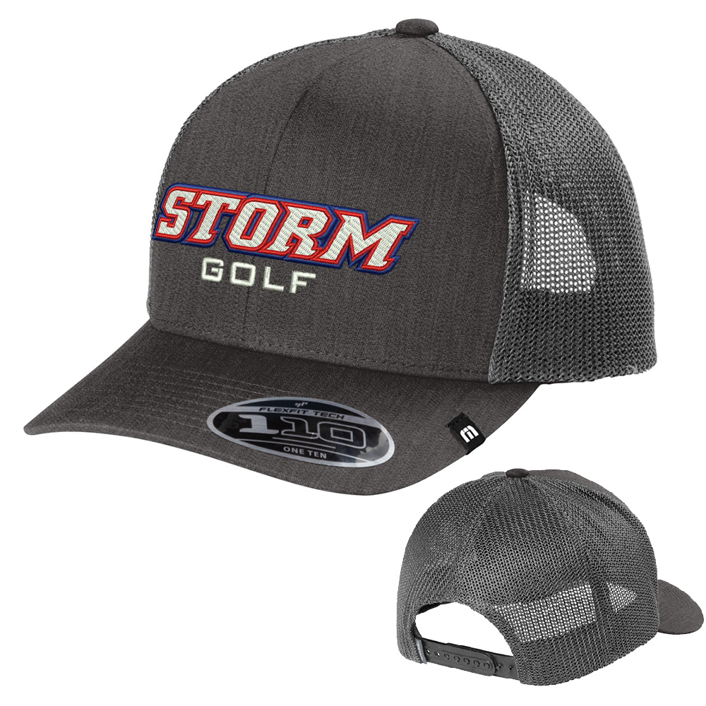 Camanche Golf TravisMathew Cruz Trucker Cap-Black Heather