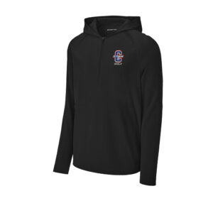 Camanche Golf Sport-Tek Repeat 1/2-Zip Long Sleeve Hooded Jacket Men-Black