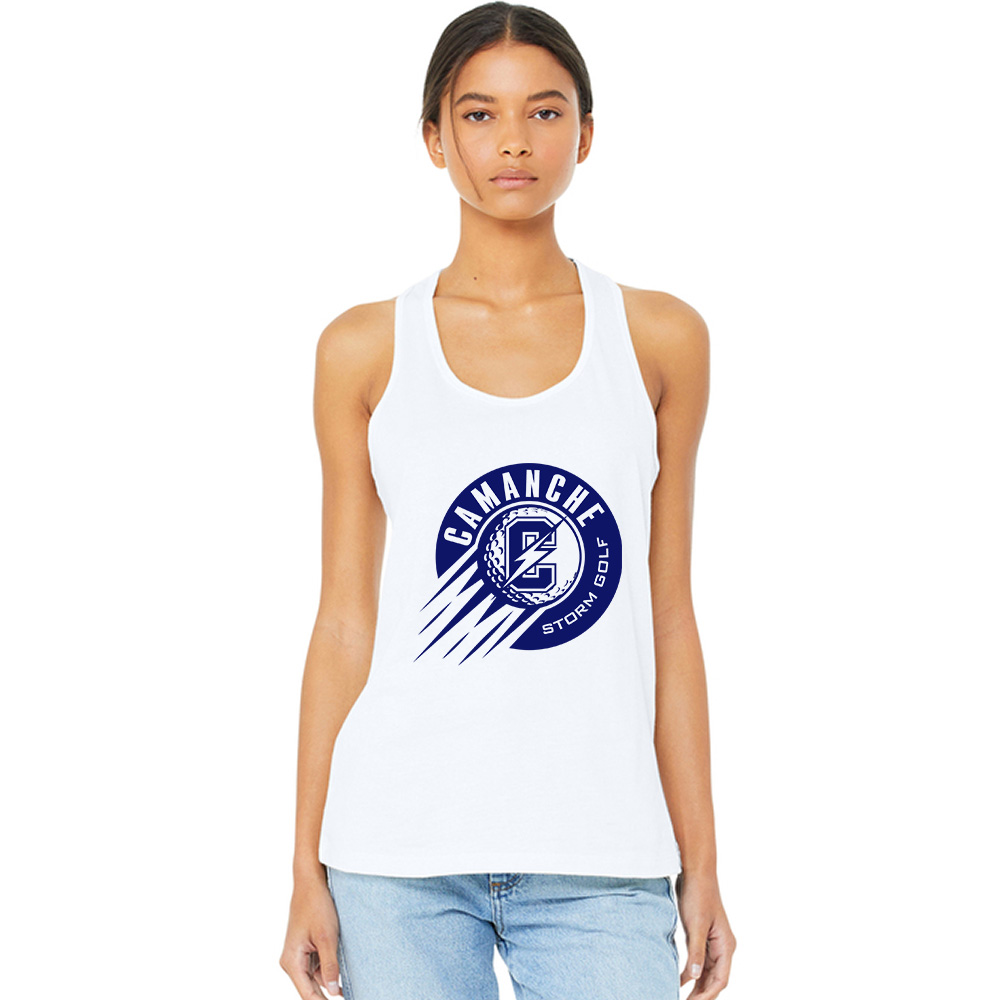 Camanche Golf BELLA CANVAS Women’s Jersey Racerback Tank-White