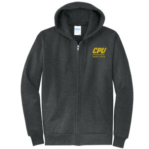 CPU Track Field Unisex Classic Full-Zip Hooded Sweatshirt-Black Heather