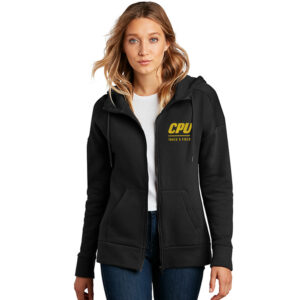 CPU Track Field District Women’s Perfect Weight Fleece Drop Shoulder Full-Zip Hoodie-Black