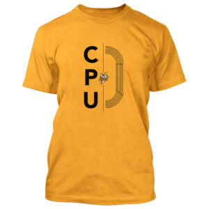 CPU Track Field Unisex Short Sleeve Tee-Gold