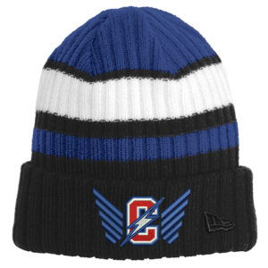 Camanche Track Field New Era Ribbed Tailgate Beanie-Royal/Black/White